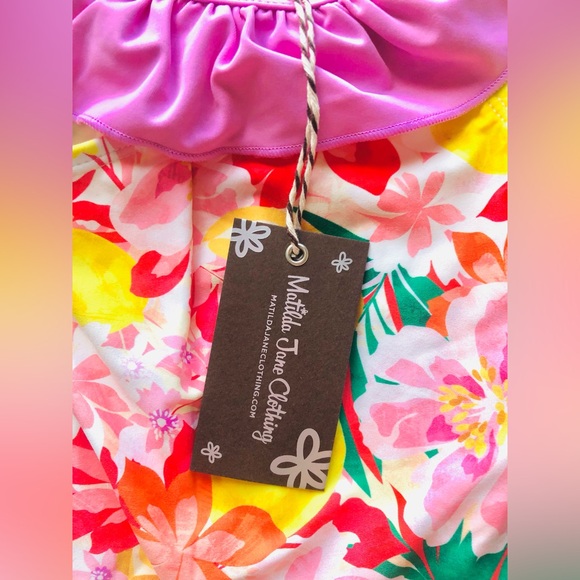 NWT Matilda Jane Luna Pink Hibiscus Swimsuit - Picture 9 of 11